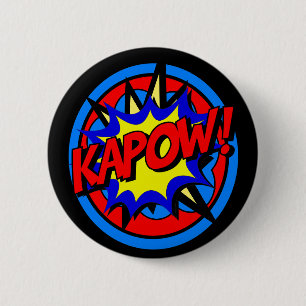 Kapow Superhero-Cartoon-Knopf Button