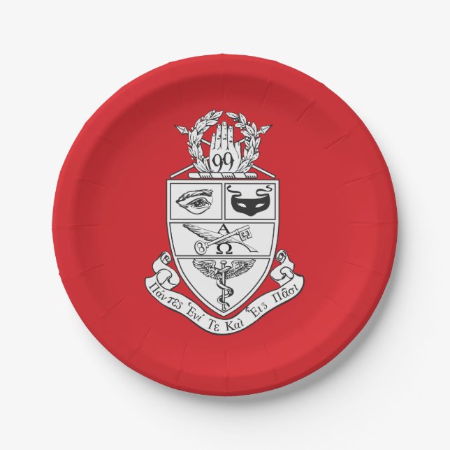 Kappa Psi Wappen Pappteller (Vorderseite)