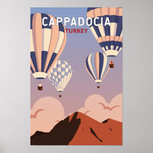 Kappadocia Türkei Retro Reisen Vintag Poster