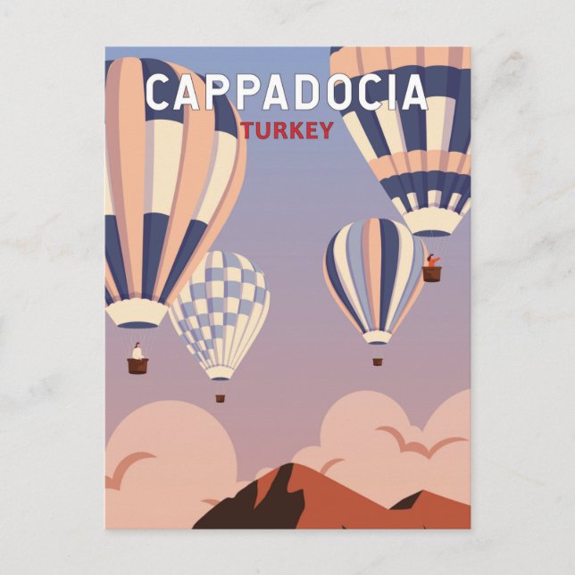 Kappadocia Türkei Retro Reisen Vintag Postkarte (Vorderseite)