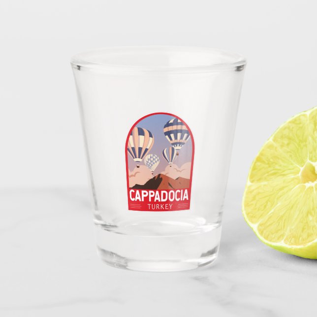 Kappadocia Türkei Retro Reisen Vintag Schnapsglas (Vorderseite)