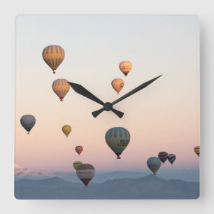 Kappadokien. Balloon Flight Quadratische Wanduhr