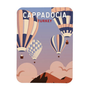 Kappadokien Türkei Retro Reise Kunst Vintage Magnet