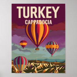 Kappadokien Türkei Vintag Berühmter Reiseort Poster