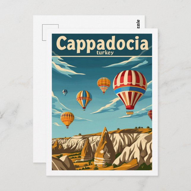 Kappadokien Türkei Vintag Berühmter Reiseort Postkarte (Vorne/Hinten)