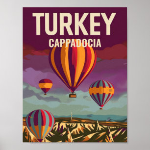 Kappadokien Türkei Vintage Berühmter Reiseort Poster