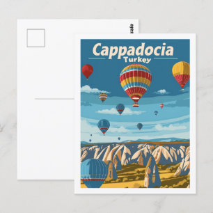 Kappadokien Türkei Vintage Berühmter Reiseort Postkarte