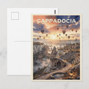 Kappadokien Türkei Vintage Reise Postkarte