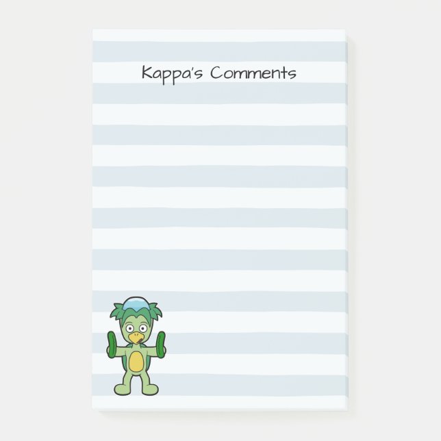 Kappas Kommentare - Spaßiger Yokai-Monster Post-it Klebezettel (Vorderseite)