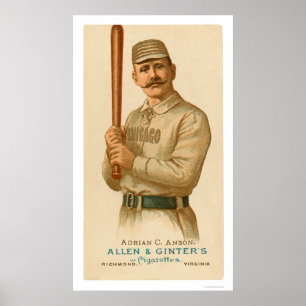 Kappe Anson Baseballkarte 1887 Poster
