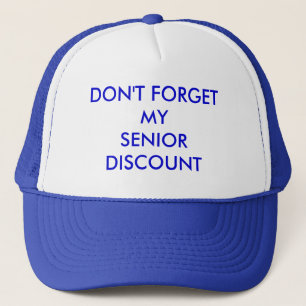 KAPPE, BLAU, TUN NICHT FORGETMYSENIORDISCOUNT TRUCKERKAPPE