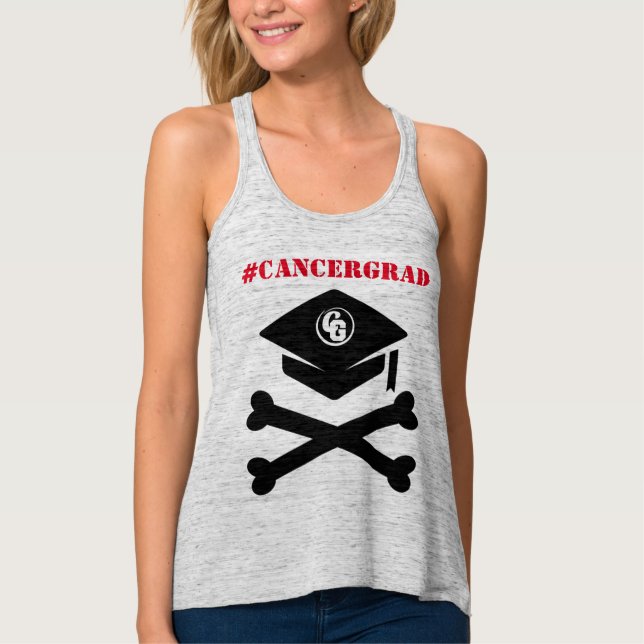 Kappe und gekreuzte Knochen #CancerGrad Behälter Tank Top (Vorderseite)
