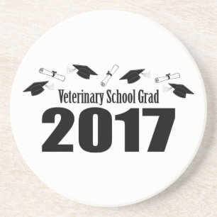 Kappen des Veterinärschulabsolvent-2017 u. Diplom Sandstein Untersetzer