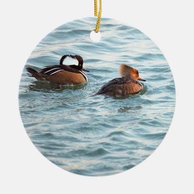 Kappensäger-Enten-Schmuck Keramik Ornament (Vorne)
