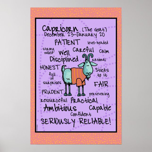 Kapricorn Worcloudposter Poster (Vorne)