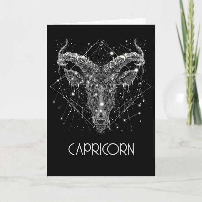 Kapricorn Zodiac Constellation Blankenkarte Dankeskarte (Vorderseite)