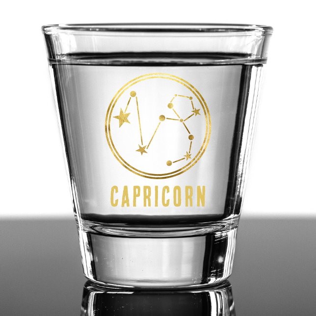 Kapricorn Zodiac Sign Astrologie Horoskop Gold Schnapsglas (gold capricorn zodiac sign shot glass)