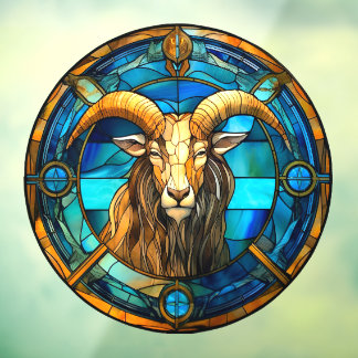 Kapricorn Zodiac Signs Imitate festgeklemmtes Glas Fensteraufkleber