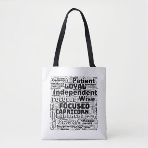 Kapricorn Zodiac Word Cloud Inspiration Tote Beute