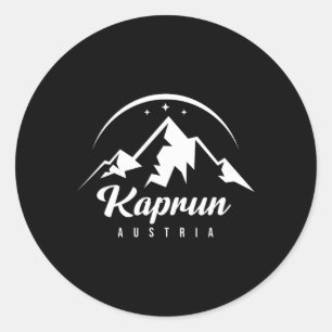 Kaprun Austria Ski Resort Skifahren Snowboarden So Runder Aufkleber