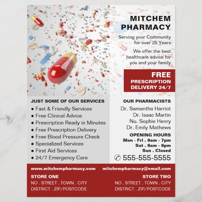 Kapseldesign, Apotheke, Werbung für Apotheker Flyer (Vorne)