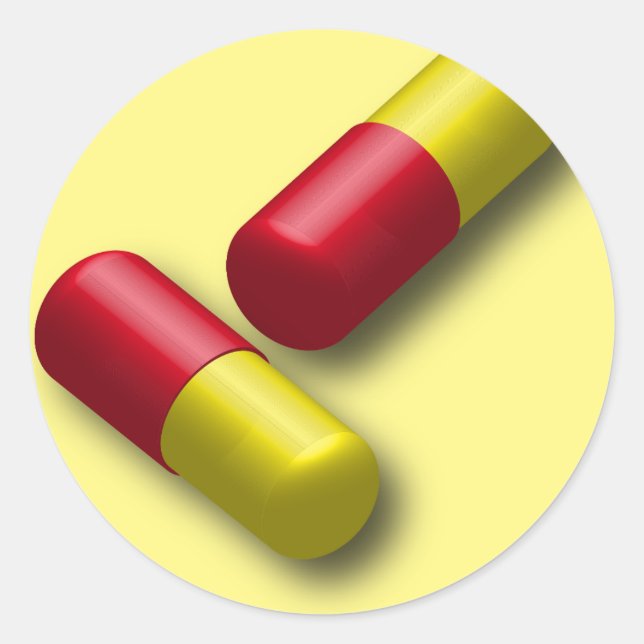 Kapseltabletten Runder Aufkleber (Vorderseite)
