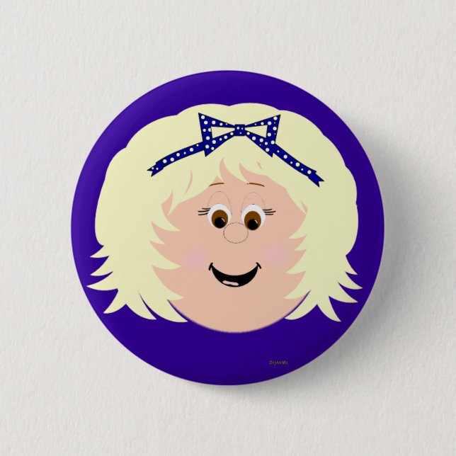 Kapskids Blonde Girl Face Button Abzeichen (Vorderseite)