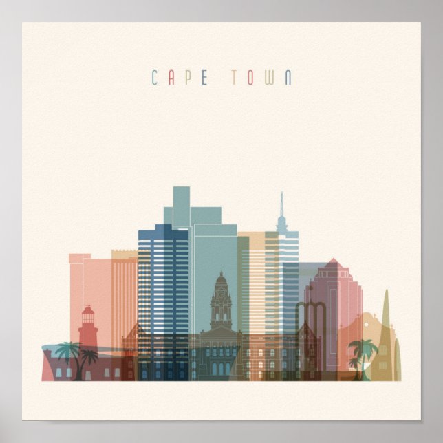 Kapstadt, Afrika | City Skyline Poster (Vorne)