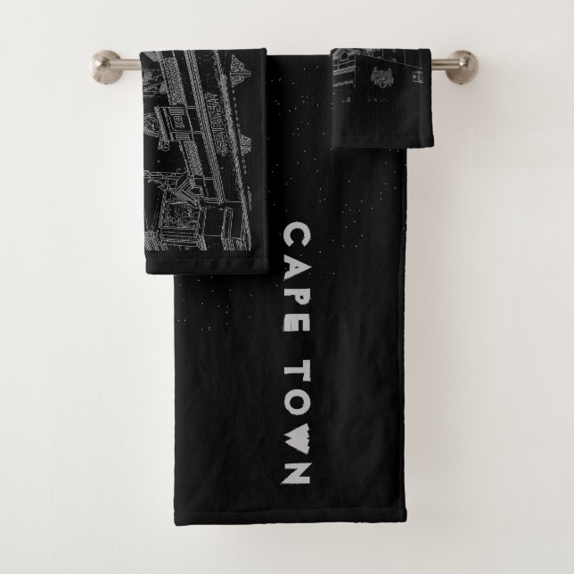 Kapstadt Architektur Bäckerei Gebäude Sketch Badhandtuch Set (Insitu)