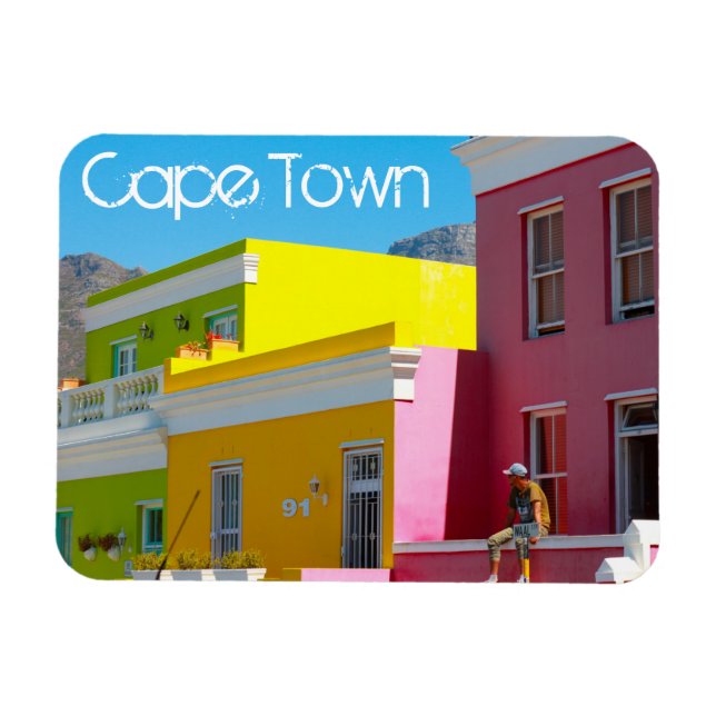 Kapstadt Bo-Kaap Stadtbild Südafrika Magnet (Horizontal)
