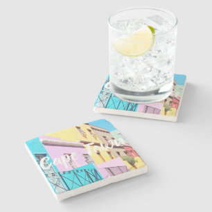 Kapstadt farbenfrohe Häuser Street View Bo Kaap Steinuntersetzer