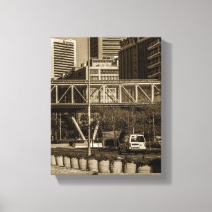 Kapstadt Monochrome Stadtlandschaft Straßen-Lifest Leinwanddruck