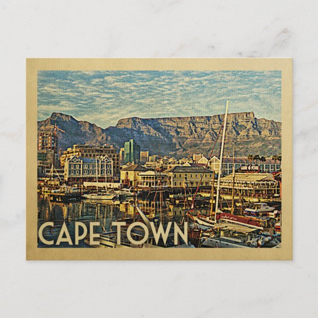 Kapstadt Postkarte Südafrika Vintage Travel (Vorderseite)