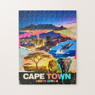 Kapstadt Südafrika Berg Meer Safari Collage Puzzle