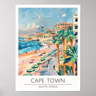 Kapstadt Südafrika Kunst Illustration Reise Poster