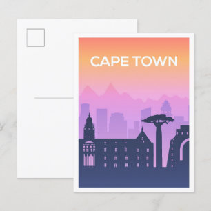 Kapstadt Südafrika Kunst Reise Illustration Postkarte
