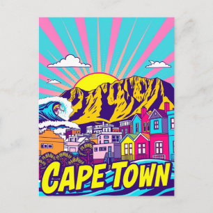 Kapstadt, Südafrika Kunst Reiseposter Postkarte