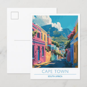 Kapstadt Südafrika Kunst Vintage Reise Postkarte