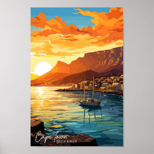 Kapstadt Südafrika Kunstreise Illustration Poster
