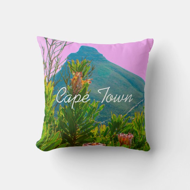 Kapstadt Südafrika Protea Löwe Kopf Kissen (Vorderseite)