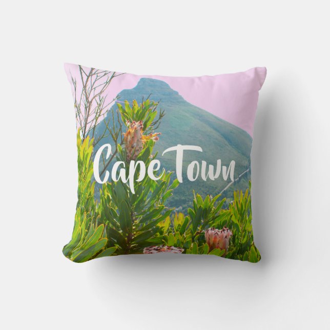 Kapstadt Südafrika Protea Löwe Kopf Kissen (Vorderseite)