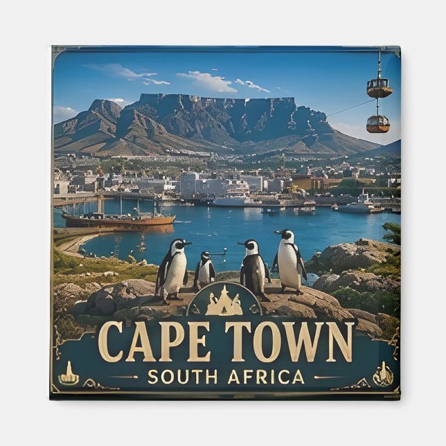 🧲 Kapstadt Südafrika Reiseerinnerung zum Behalten Magnet (Vorne)