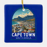 Kapstadt Südafrika Reisen Vintag Keramikornament<br><div class="desc">Cape Town Retro Vektor-Reise-Design. Kapstadt ist eine Hafenstadt an der Südwestküste Südafrikas,  auf einer Halbinsel unter dem imposanten Tafelberg.</div>