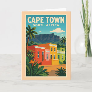 Kapstadt, Südafrika Reiseplakat, Karte