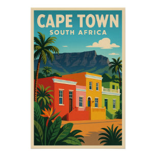 Kapstadt, Südafrika, Reiseplakat, Poster