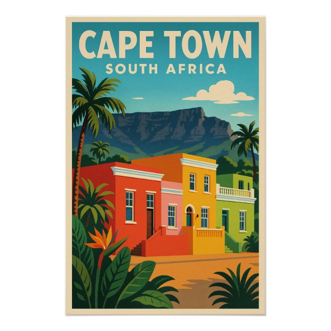 Kapstadt, Südafrika, Reiseplakat, Poster (Vorderseite)