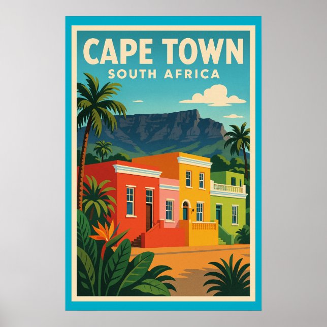 Kapstadt, Südafrika Reiseplakat, Poster (Vorne)