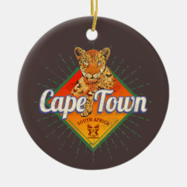 Kapstadt Südafrika Retro Leopard Vintag Keramik Ornament