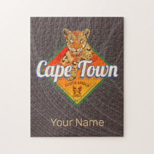 Kapstadt Südafrika Retro Leopard Vintage Puzzle
