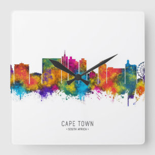 Kapstadt Südafrika Skyline Quadratische Wanduhr
